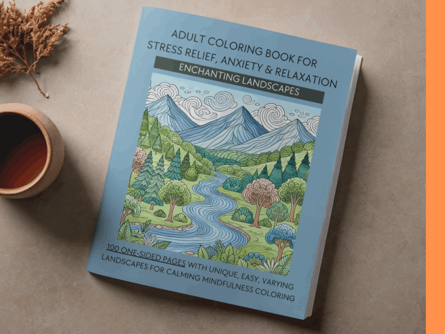 Adult Coloring Book for Stress Relief, Anxiety & Relaxation: Enchanting Landscapes